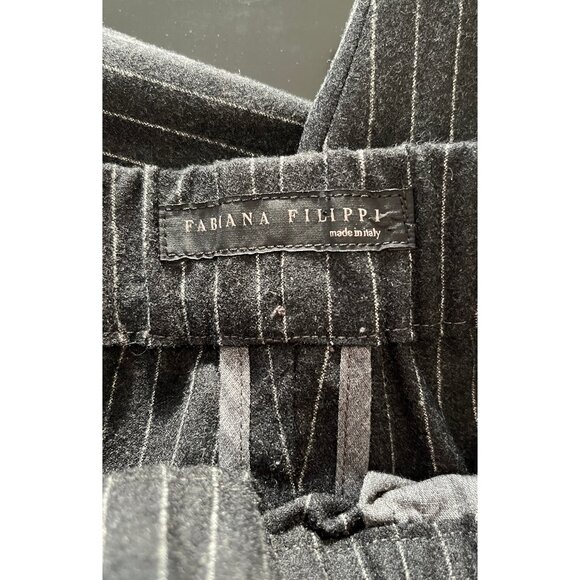 FABIANA FILIPPI CROPPED PINSTRIPE ELASTIC WAIST PANTS XXS - Picture 5 of 8